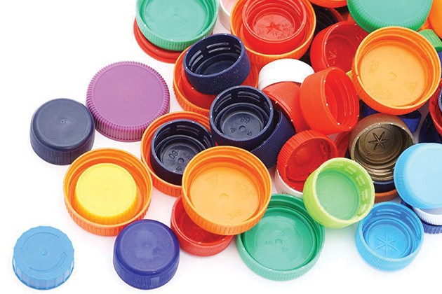 Array of craft bottle caps