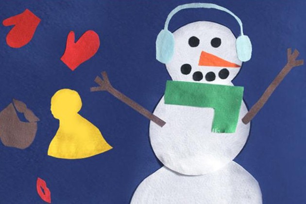 A felt snowman to dress up in hat, mittens, scarf and more.