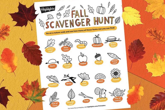 Fall scavenger hunt print out