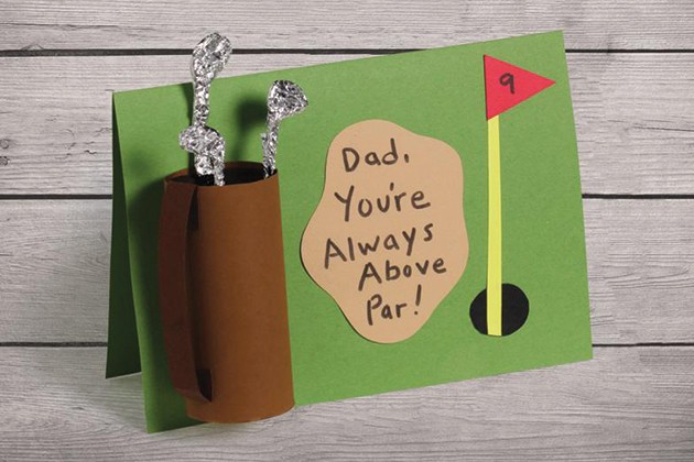 Homemade golf-themed card for Father’s Day.