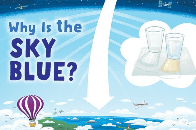 Graphic depicting the question, “Why is the sky blue?”