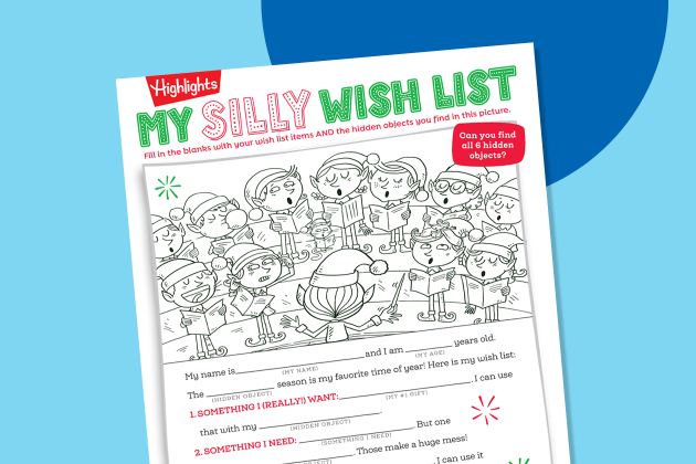 Silly Wish List printable for kids
