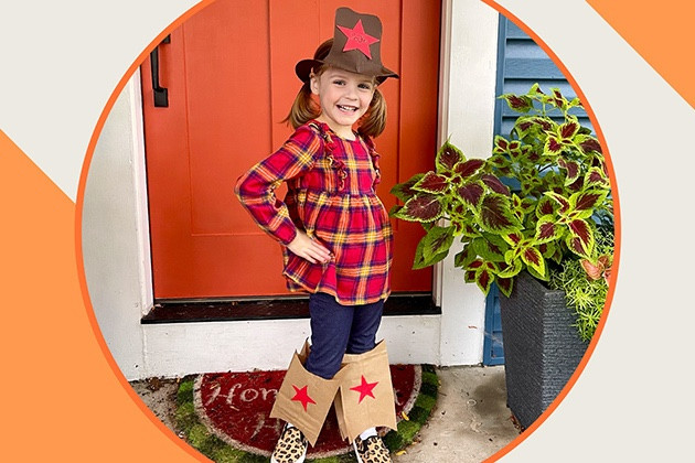 Girl wearing DIY Cowboy Costume