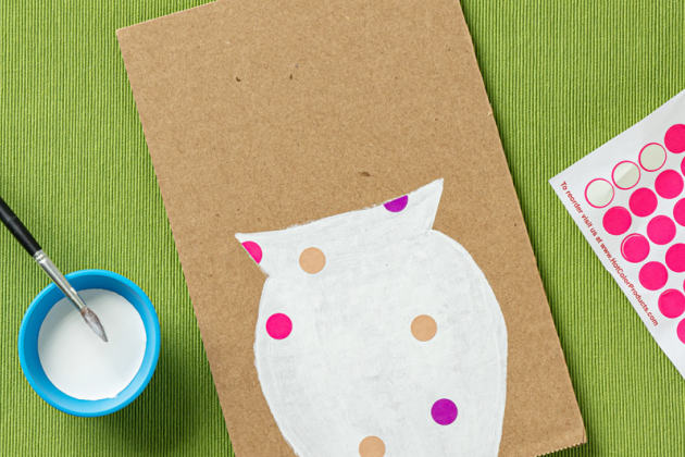 flower vase painted on cardboard for craft step 1