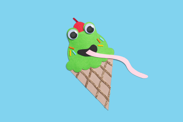 frog ice cream cone bookmark craft
