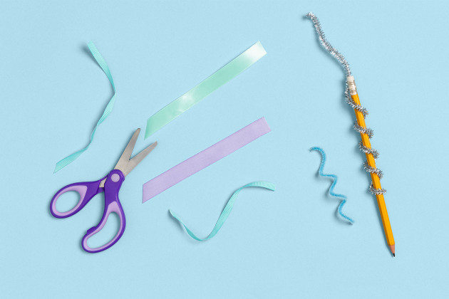 ribbons and fuzzy sticks jellyfish craft step 2