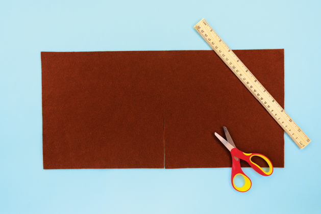  a large piece of felt, ruler and scissors for Toaster Pastry No-Sew Craft