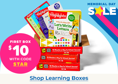 The first shipment of kids learning boxes is $10 with code STAR.