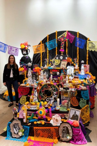 Colorful household altar, or ofrenda, for Day of The Dead