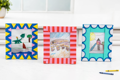 three crafted picture frames for kids