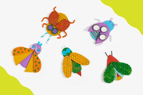 DIY scrappy bugs insect craft for kids